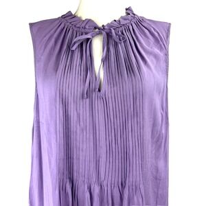 Torrid Womens 1X Top Lavender Challis Pintuck Tank Sleeveless Office Peasant